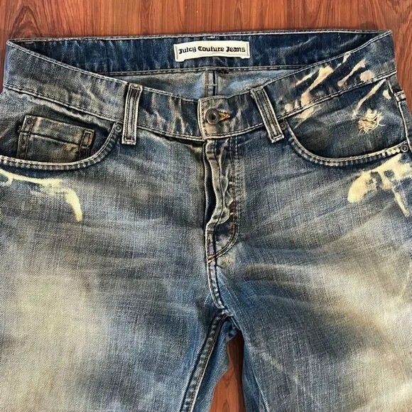 Juicy Couture vintage distressed men's jeans low rise 32 bleach